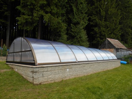 Čtyřsegmentové bazénové zastřešení, výška 1,40 m